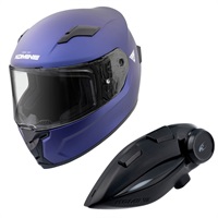 HK-170 FL フルフェイスヘルメット + KK-902 モーターサイクルインターカム 【Mat Metal Blue】