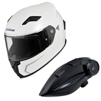 HK-170 FL フルフェイスヘルメット + KK-902 モーターサイクルインターカム 【Pearl White】