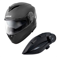 HK-171 FL システムヘルメット + KK-902 モーターサイクルインターカム 【Gloss Black】