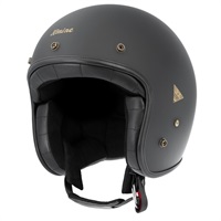 HK-195 ヘリテージ レザー ジェット ヘルメット 【Solid Mat Black】