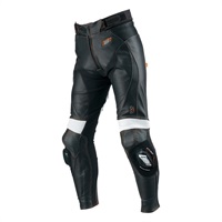 HSP001DS ST-X D3O MESH LEATHER PANTS(BOOTS-IN) BLACK/WHITE ORANGE STITCH