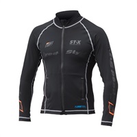STU120C UNiON COOL iD RASH GUARD BLACK/LIGHT GREY STITCH