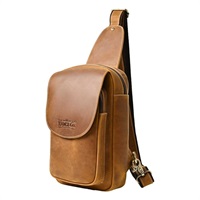 LEATHER CHEST BAG L.BROWN RBP02