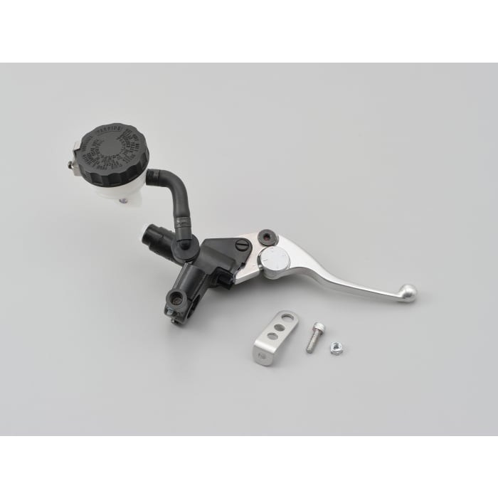 DAYTONA・NISSIN ブレーキマスターシリンダー ショートレバー (横型 / タンク別体式) 1 / 2インチ (約12.7mm) ＜ホワイトタンク薄型＞(レバーカラー：バフクリアー)
