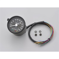 機械式スピードメーター (インジケーター付き) Φ60 ホワイトLED照明 220km / h ブラックパネル
