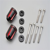 PREMIUM ZONE ハンドルバーエンドプラグ M6タイプ用(スクラッチタイプ) レッド スクラッチ