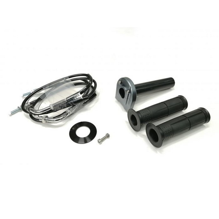 汎用スロットルキット TYPE-3巻取φ42 [ワイヤー:メッキ金具 700mm](ガンメタ)